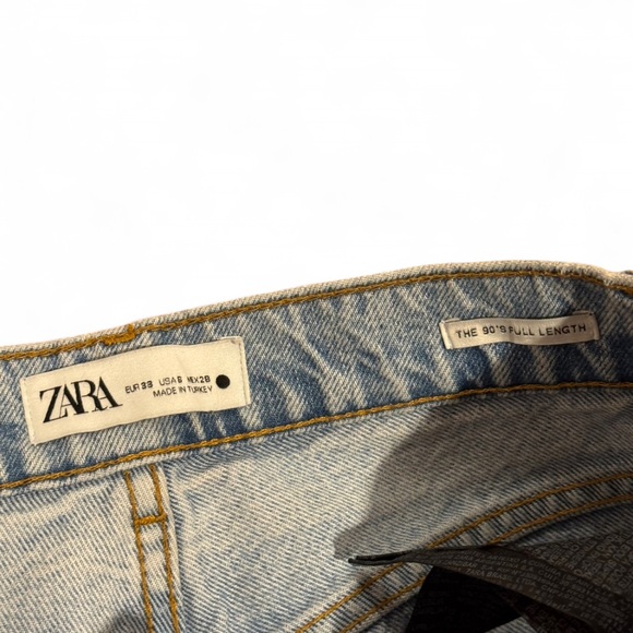 Zara - 90s Full Length - Light Blue, 100% cotton Women's Jeans - Picture 6 of 7